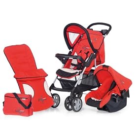 Hauck Shopper 6 travel system set in H Cross Red Stroller