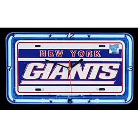 Christmas Saving - New York GIANTS Neon License Plate Clock