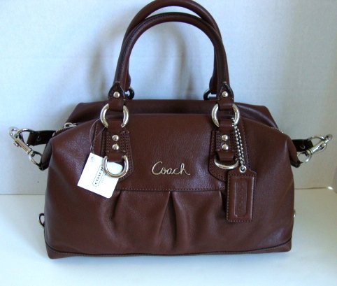 Coach Leather Ashley Sabrina Duffle Convertiable Satchel Bag Purse 15445 Walnut