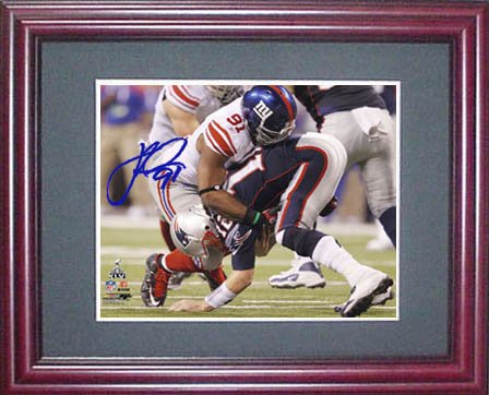 Justin Tuck Steiner Signed SB XLVI Framed Photo-8x10