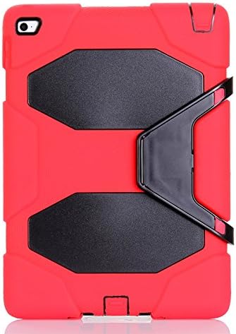 IIYBC Brand for Apple IPad Air 2 Defender Shockproof Survivor Military Duty Hybrid Hard Case (Red)