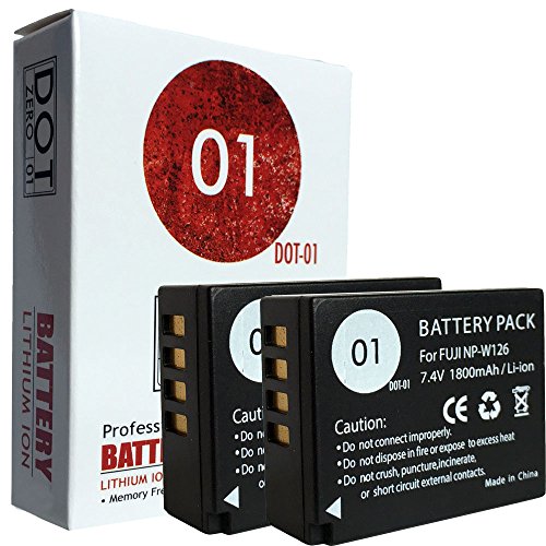 2x dot-01 brand 1800 mah replacement fujifilm np-w126 b…
