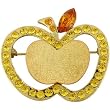 Studded Apple Brooch Pin