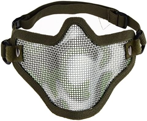 Color Scissor Military Tactical Airsoft Mask Steel Metal Mesh Lower Half Face Mask Army Green