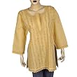Womens Clothing - Cotton Long Sleeve Top Blouse Chikan Embroidery Size L (ctop555)