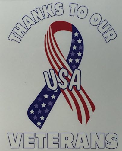 (Pack of 6) Thanks To Our USA Veterans Laminating Non Fading Sticker