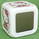Hello Kitty Desk Alarm Clock Thermometer Glow