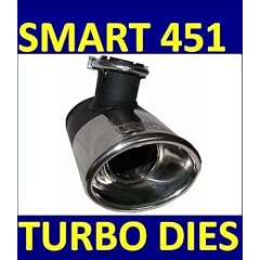 Ovales Endrohr aus Edelstahl f�r SMART ForTwo Mod 451 ab 4/2007 TURBO Diesel 84PS