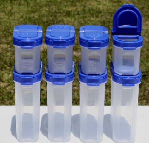 Tupperware Modular Mate Spice Shaker Set (8) blue