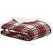 Eddie Bauer Edgewood Plaid Flannel Sherpa Throw Blanket, 50