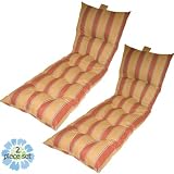 Tuscany Chaise Lounge 2 Piece Patio Furniture Cushion Set