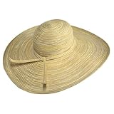 NATURAL TAN METALLIC MULTI BLEND 6 WIDE FLAT BRIM FLOPPY HAT