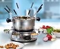 elektr. Edelstahl Fondue Set für 8 Pers. mit Soßenring