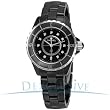 Chanel J12 Diamonds Black Ceramic Ladies Watch H1625