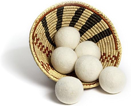 Cozy Living Set of 6 XXL Dryer Balls Quiet Lint-Free Reusable 100% New Zealand Wool All Natural Fabric Softener