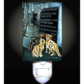 Cats Catch of the Day Decorative Night Light