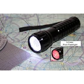 Powerful LED Flashlight For Pilots, 2 Color LED Flashlight, Pilots, Flight Crew, EMS, Police, Military, Pilot Flashlight