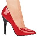 511-BRANDE 5" Stiletto Pump, Red/Black Heel-Size 9