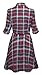 Women's Roll Up Sleeve Plaid Tunic Top Shirt Dress with Belt