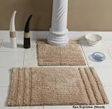 Homescapes Spa Supreme Luxury Bath Mat, Stone, Very Heavy 1800 GSM, Super Soft Plush Cotton Rug , 50x80cm, Washable at Home.