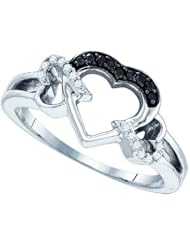 0.13CTW-DIA HEART RING