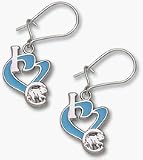 Chicago Cubs 1/2 I Heart C Bear Enamel Dangle Earrings - Sterling Silver Jewelry