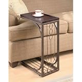 Tray Top End Table in Brown and Burnished Copper