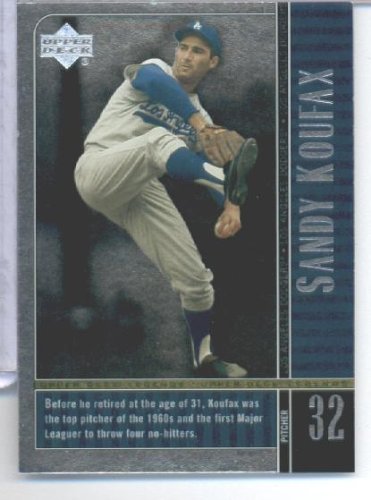 2000 Upper Deck Legends Baseball Card # 28 Sandy Koufax Los Angeles Dodgers Mint Condition- Shipped In Protective ScrewDown Display Case!