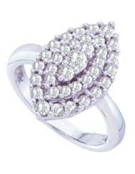 1 cttw 14k White Gold Diamond Fashion Cocktail Ring Right Hand Ring Ladies Cocktail Ring (Real Diamonds: 1 cttw, Ring Sizes 4-10)