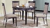 5pc Metal&wood Dining Set (Table w/ 4 Chairs)