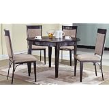 5pc Metal&wood Dining Set , Dining table 4 Chairs