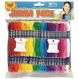 JUMBO Craft Thread Pack of 105 Skeins 29 Assorted Colours from Janlynn