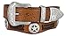 Mens Western Ranger Star Badge Concho Braided Genuine Leather Cowboy Belt