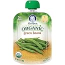 Gerber Purees Organic 1st Foods Pouches, Grean Beans, 3.17 Ounce (Pack of 12)