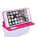 Nouske iPhone 6/6S Smart Touch Case S-View Window Flip Cover/Magnetic Closure/Stand/TPU bumper/360 protection, Hot Pink