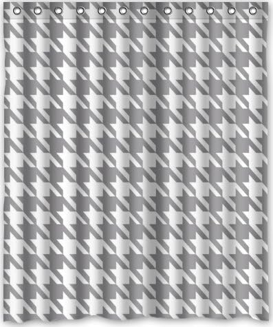 60"(w) x 72"(h) classic Houndstooth design,colorful Houndstooth art Theme Print 100% Polyester Bathroom Shower Curtain Shower Rings Included