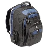 New Targus 17 Inch Laptop Backpack File Compartment Audio Player Sleeve Black/Blue Popular