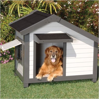 ProConcepts Cozy Cottage Dog House in White / Gray Size: Large (49.5″ x 38.5″ x 34″)
