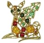 Gold Plated Reindeer Animal Brooches Pin