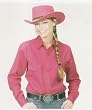 Red Ladies Western Shirt With Pearlized Snap Buttons