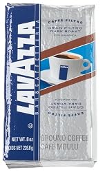 Lavazza Gran Filtro Dark Roast Ground Coffee, 8-Ounce Bags (Pack of 5)
