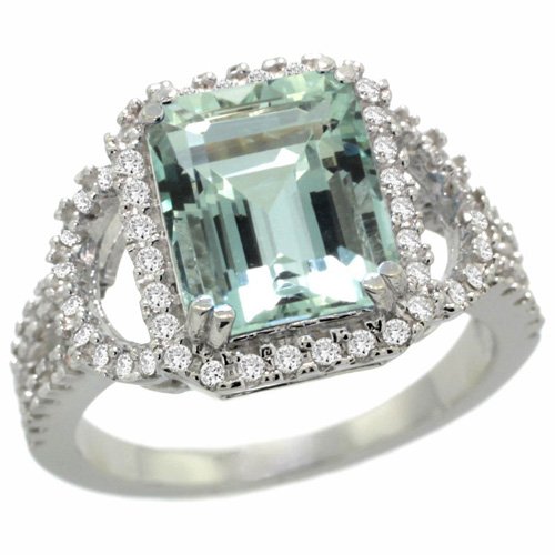 Aquamarine stone wedding rings