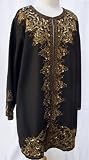 Ornate Sequin Embroidered Beaded Wool Jacket Black Copper