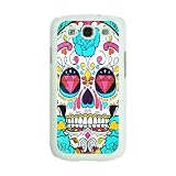 Designer Sugar Skulls Diamond eyes trend Fashion SAMSUNG GALAXY S3 I9300 Case Back Cover-White Frame