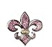 Glitzy Pink Ribbon Fleur De Lis Ball Marker with Magnetic Hat Clip