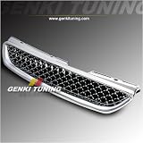 Genki Tuning - 1998-2002 ( 1999 2000 2001 ) Honda Accord 2 Door Type R ABS Front Hood Chrome Grill Grille 98 99 00 01 02 2Dr