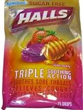 Halls Sugar Free Drops, Honey-Berry, 25-Count Drops (Pack of 12)