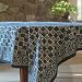 Kitchen & Housewares : Starry Nights ~ Batik Blue Designer Printed Cotton Tablecloth 70 Round