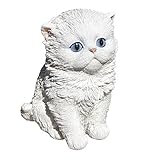 国華園 ポリ製オーナメント 手のリねこ・ミルク 1個 幅11×奥行14.5×高さ17 ネコ