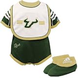 adidas South Florida Bulls Infant Green Three Piece Creeper Set
